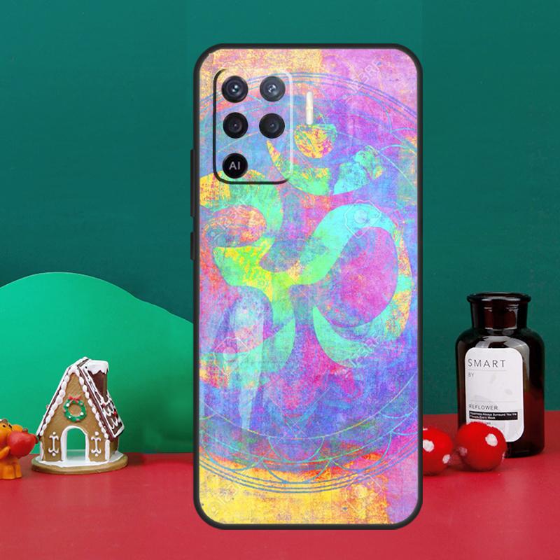 Yoga Om Namaste Mandala Design Case For Oppo A16 A76 A96 A17 A60 A40 A80 A98 A58 A78 A18 A38 A57 A74 A54 A94 A15 A5 A6 Pro
