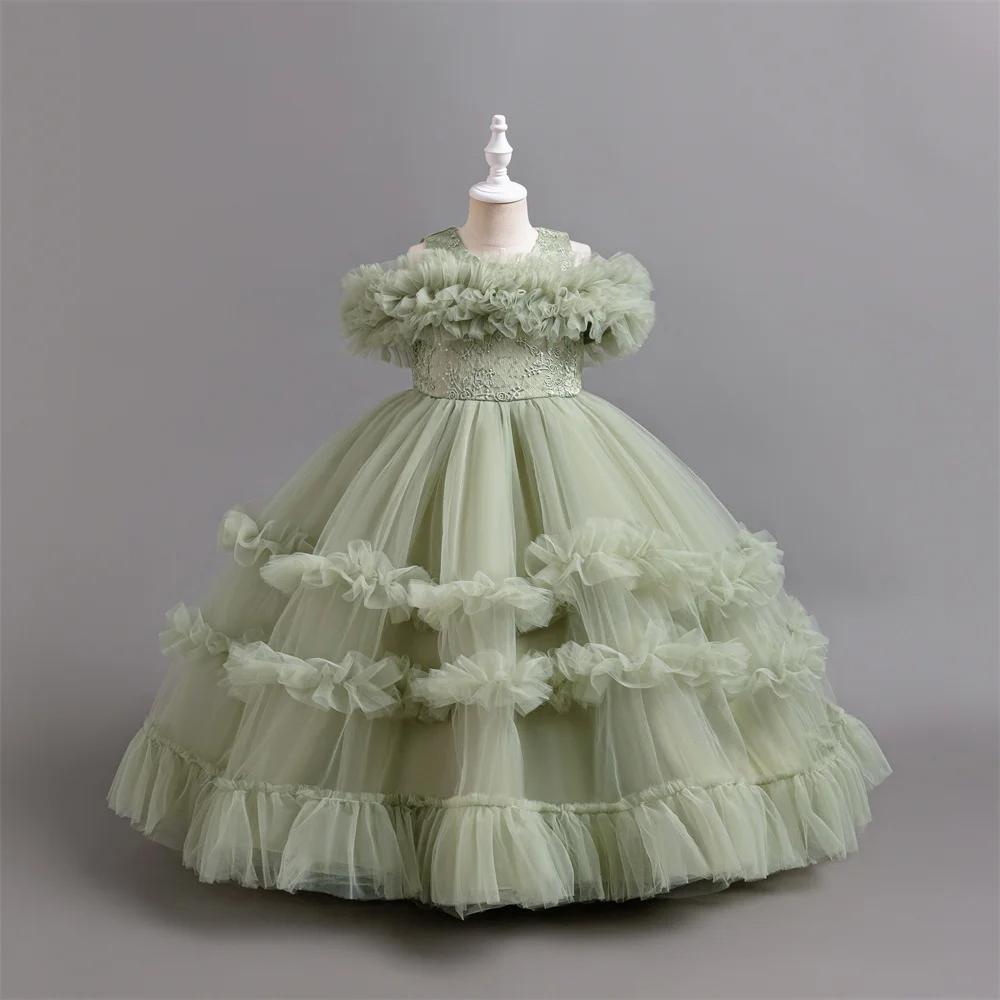 Kız Çiçek Prenses Payetli Bebek Düğün Noel Partisi Elbisesi Doğum Günü Partisi Düğün Çiçek Kızı Tatlı ve Şirin Elbise