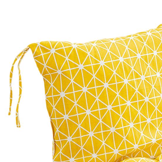 High Back Chair Cushion Geometric Print Rocking Chair Cushion Seat And Back Cushion with Straps for Outdoor Patio Chair
