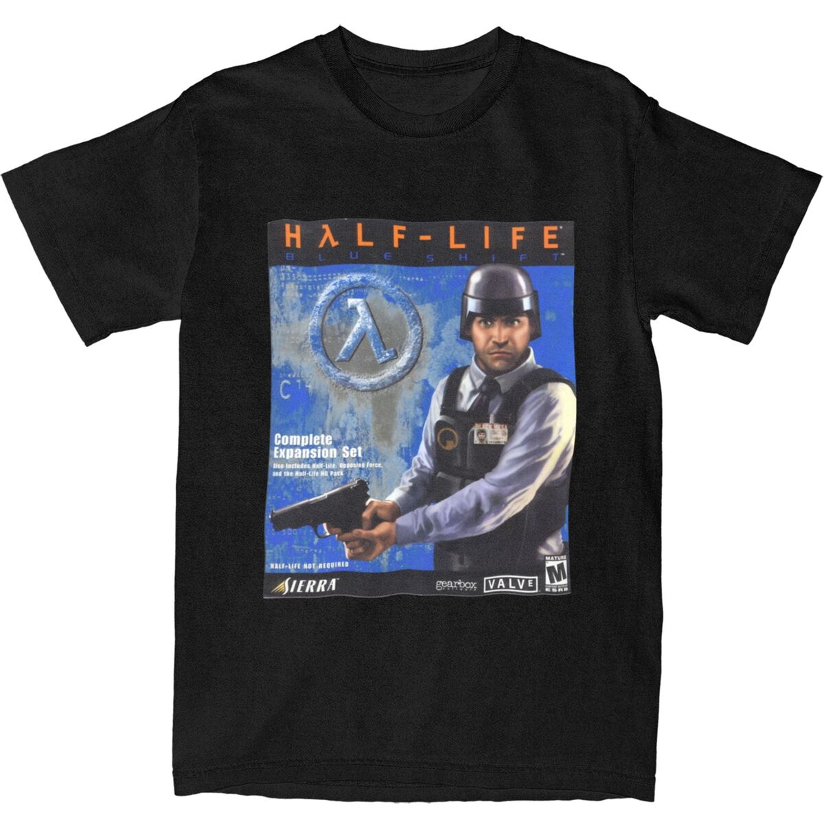 

Men s Videogames Blue Shift Sierra Box Art 2001 T-Shirts Halfs Lifes Cotton Tees Summer Short-Sleeved Round Neck Tee Shirt -... 5XL