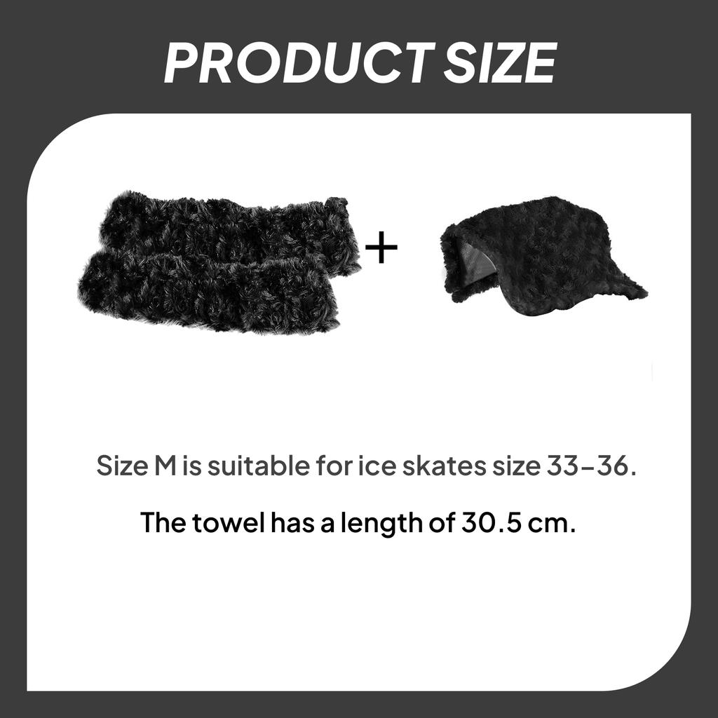 2Pcs Ice Skate Blade Covers Towel Inner Absorbent Portable Blade Protector for Training Sports Hockey Skates Figure Skates