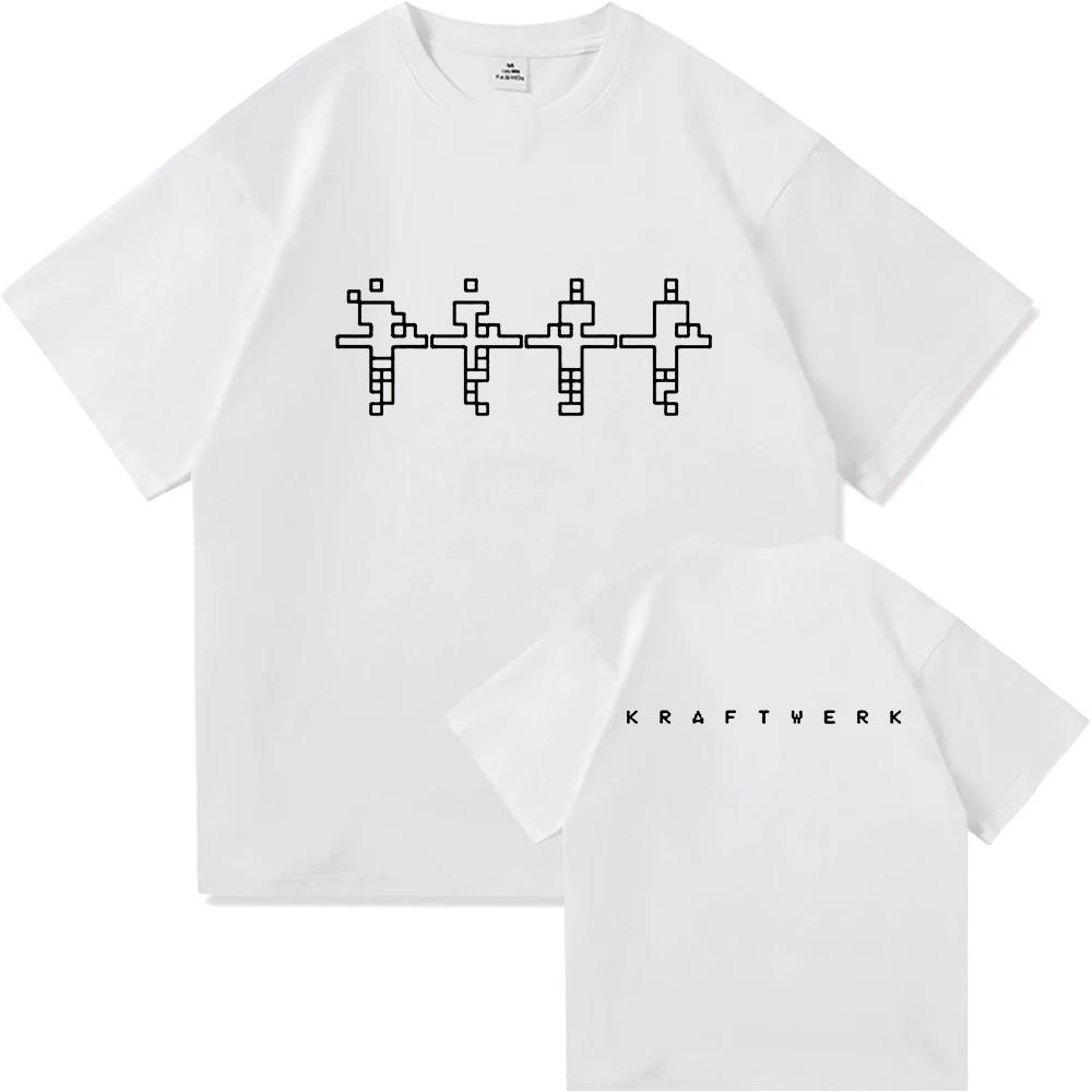 Kraftwerk Graphic Print T-shirt Short Sleeve Cotton Male Tshirts Unisex Streetwear Hip Hop Fashion Casual Loose Men T Shirt Tees