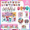 112Pcs Cartoon Birthday Party Decorations, Cartoon Accessories-Cartoon Backdrop Plates Balloons etc Party Supplies for Cartoon Birthday Favors & Decor