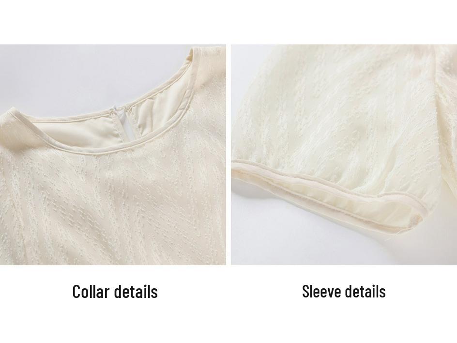French Style Elegant Chiffon A-line Dress - Summer Round Neck Slimming Skirt for Women