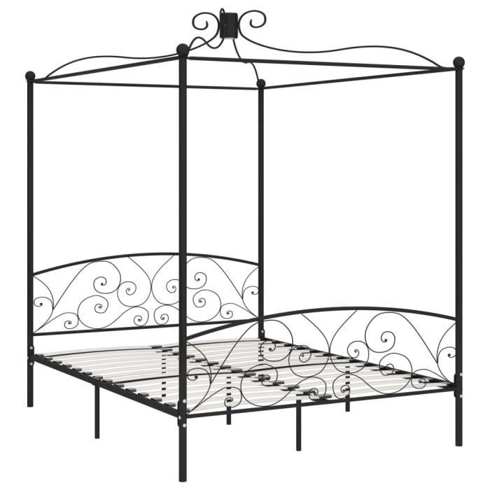 VidaXL Black Metal Canopy Bed Frames 180 X 200 Cm