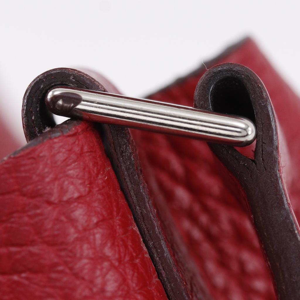 HERMES Picotin Lock18 PM Handbag Red/Silver Hardware Taurillon Clemence Women Used