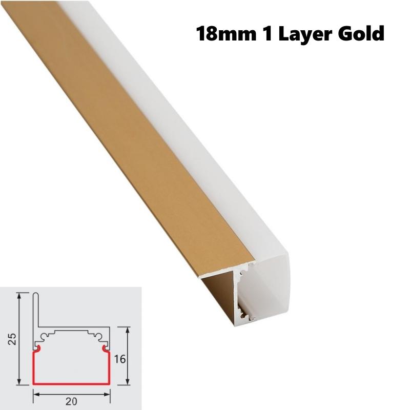 0.5/1m Rose Gold U/W Style LED Aluminum Profile Milky Cover Bar Lamp Cabinet Closet Background Corridor Decor Linear Strip Light