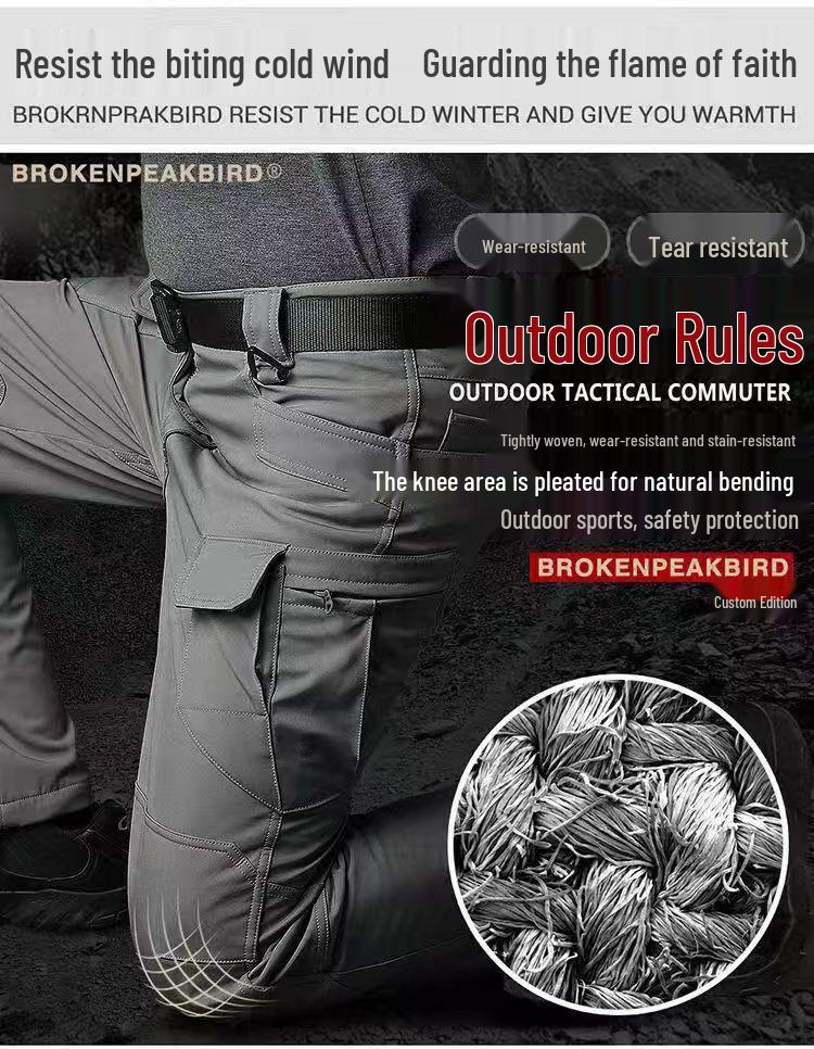 Men's IX7 Tactical Windproof Outdoor Softshell Pants - Winter Fleece-Lined, Waterproof, Warm.