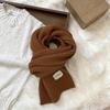 Scarf women's new winter versatile solid color soft waxy knitted wool short scarf warm scarf