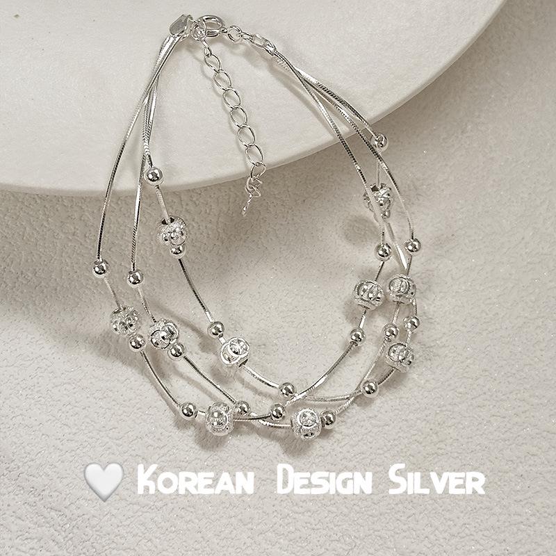 

Браслет из стерлингового серебра 925 пробы с вращающимися бусинами - Элегантный и модный подарок для женщин Pure Silver