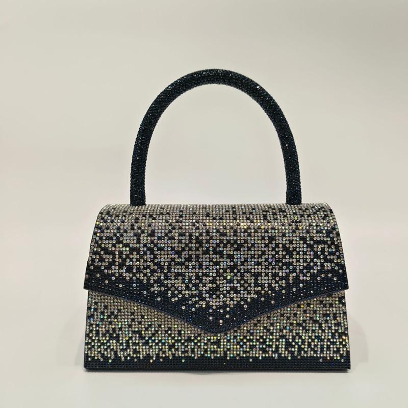 2025 New Luxury Super Shiny Diamonds Evening Clutch Bag High End Party Women Color Rhinestone Handbag Lady Wedding Shoulder Bag