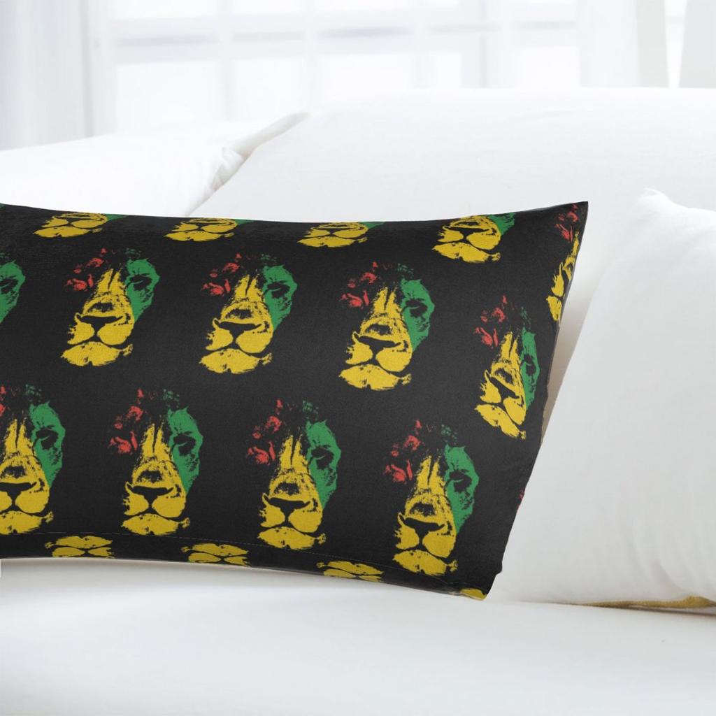 Rastafarian Flag Lion Rectangle Pillowcase Cushion Cover Decorative Bedroom Bed Home Comfort Throw Pillow