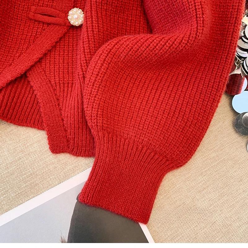 Autumn Spring Design Splicing Slim Women Knitted Cardigan Sweater Jacket Fashion Fake Two Items Loose Ladies Top