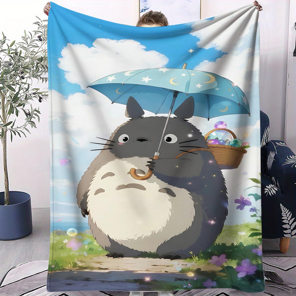Classic Cartoon Anime TTotoros Blanket For Office Travel Comfort Leisure Camp Travel Multifunctional Universal Blanket Fan Gift