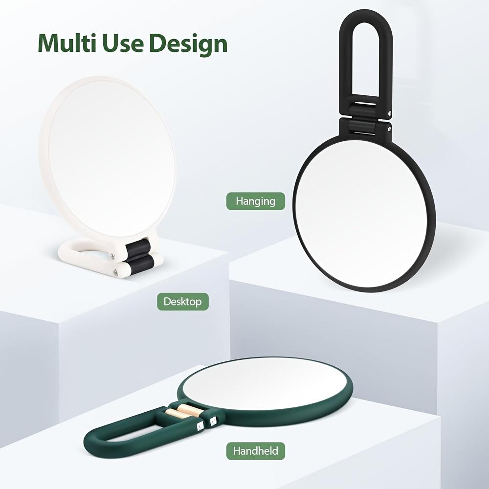 30X Magnifying Makeup Mirror, Handheld Double-Sided Folding Mirror, One Magnifying Glass and One Standard Glass, 360-Degree Rotating Adjustable Handle