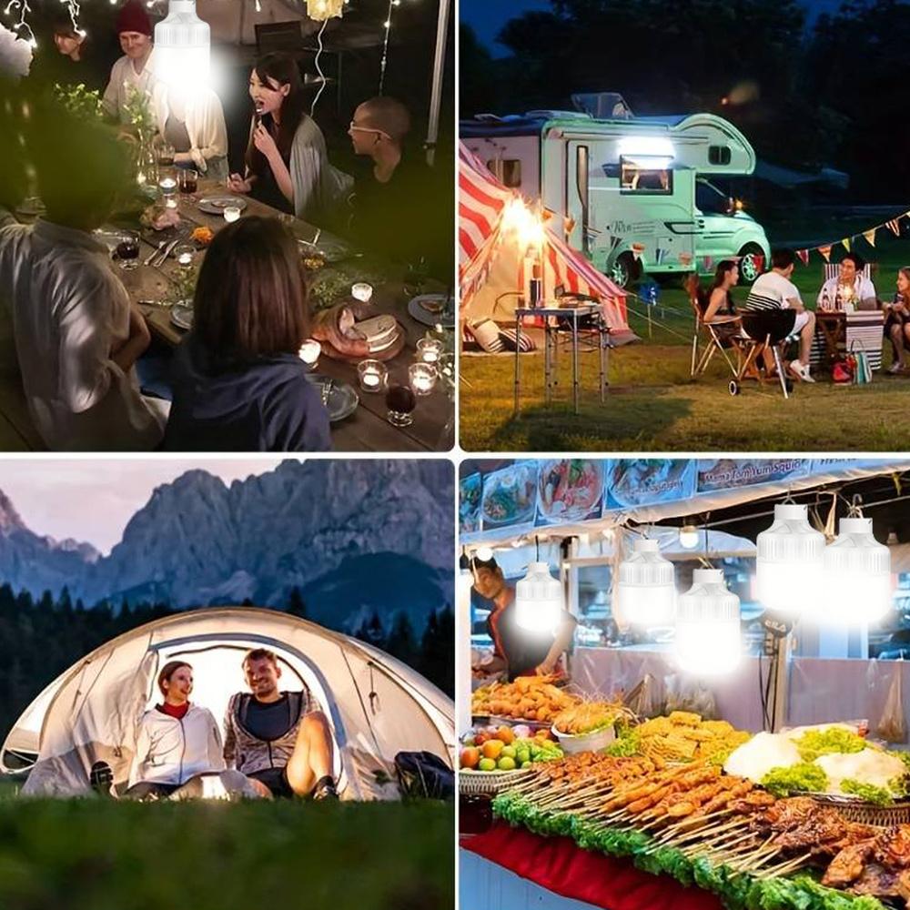 LED Light Bulb USB Rechargeable Hanging Tent Light Portable Emergency Lantern Outdoor Light Bulb For Camping/Garden/BBQ/Outage