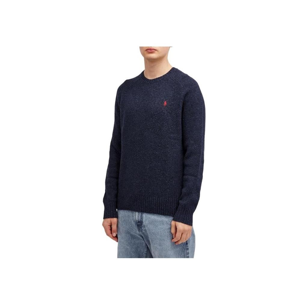 Polo Ralph Lauren Solid Color Raglan Sleeve Crew Neck Long Sleeve Sweater Men sweater Navy-Blue 710946146-001
