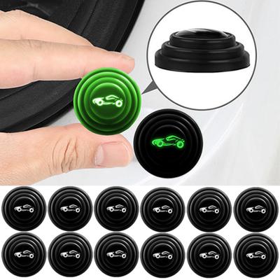 Autodeur sluitstrip van siliconen met anti-botsingsfunctie, schokabsorberende bescherming, geluidsdempende sticker met lichtgevend logo voor auto