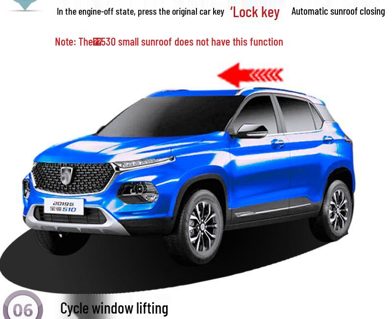 Baojun 510 Automatic One-Touch Window Lifter/Closer for 2017-2021 Models