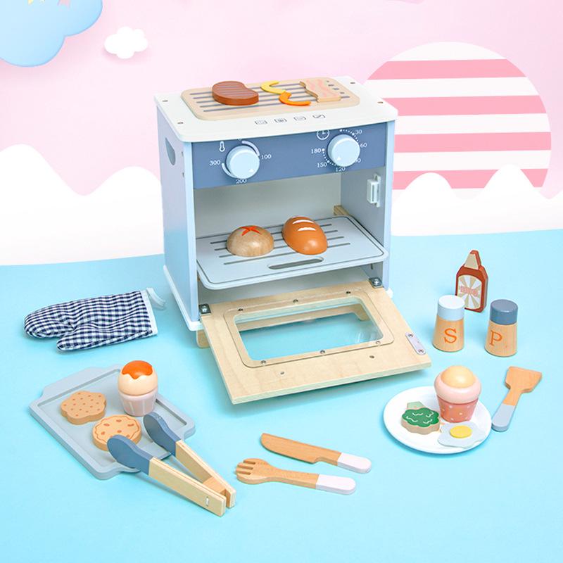 

Interactive Wooden Kitchen Play Set for Boys & Girls - Educational Pretend Cookware Toys