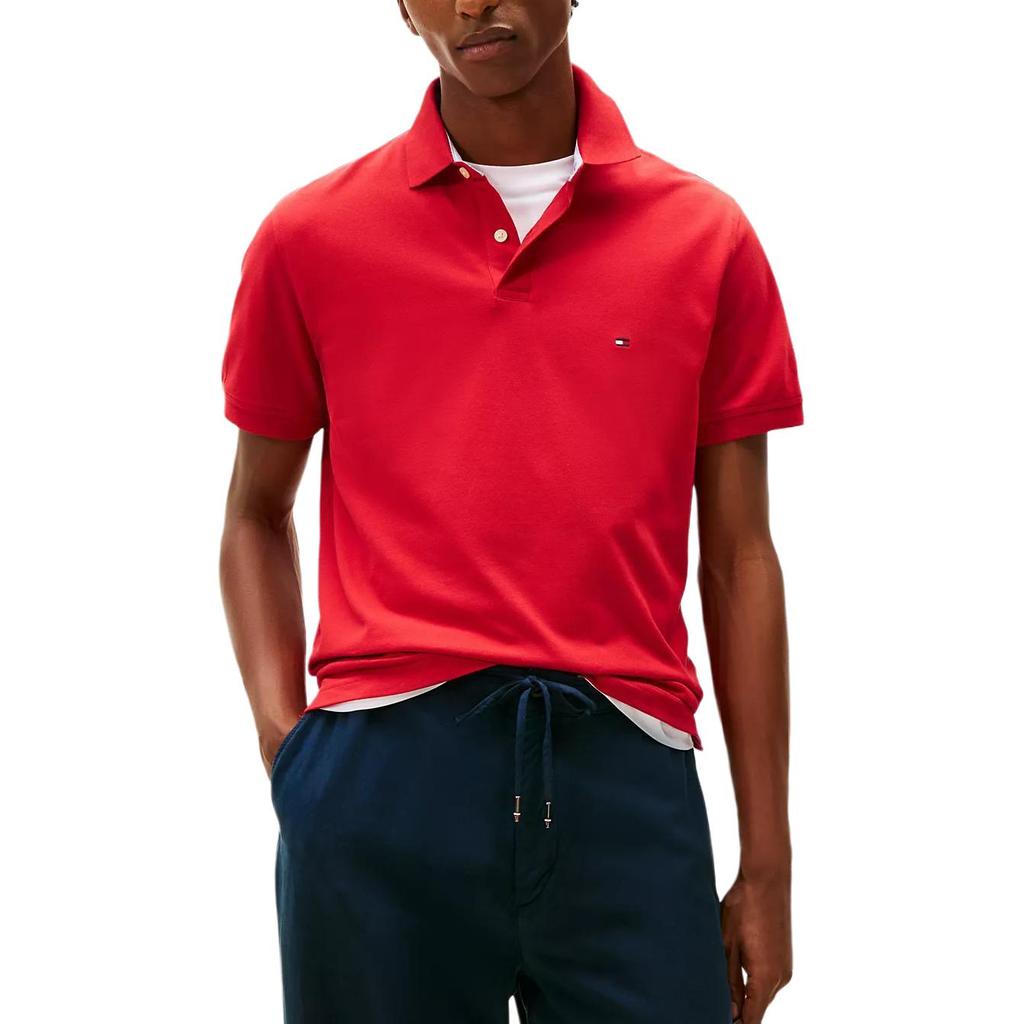Tommy Hilfiger Comfortable Versatile Casual Stretch Textured Short Sleeve Polo Shirt Men Tops 78JA568-XLG