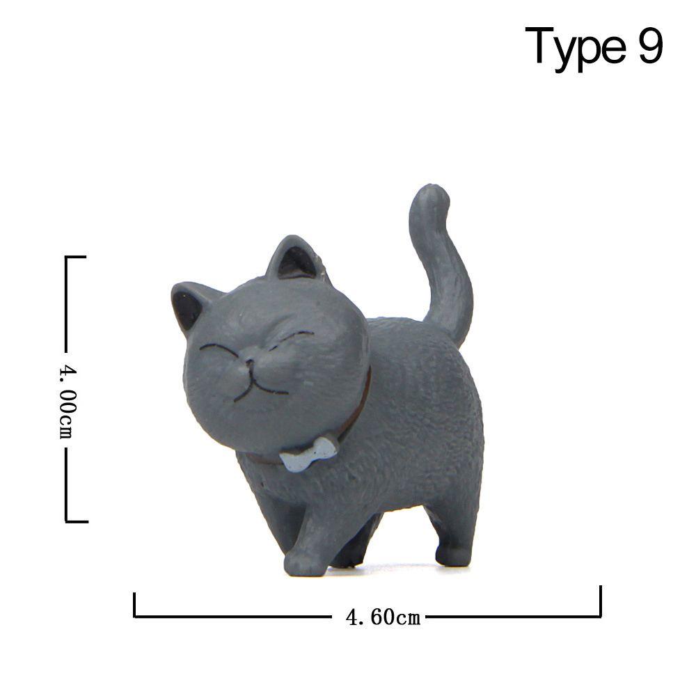 Decor Desktop Ornament Cartoon Cat Figurine Simulation Animal Model With Bowknot Mini Kitten Statue