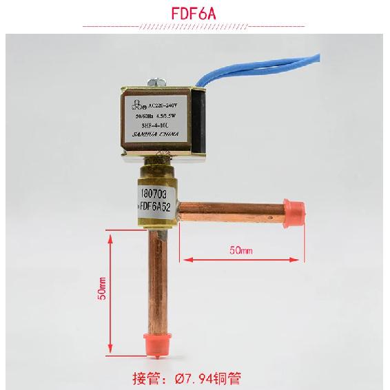 1 PIÈCE Vanne Solénoïde 2 Voies Angle Droit FDF-2A/FDF-6A/FDF-8A /FDF-11A Normalement Fermée Pour Climatisation Machine à Glace Dégivrage