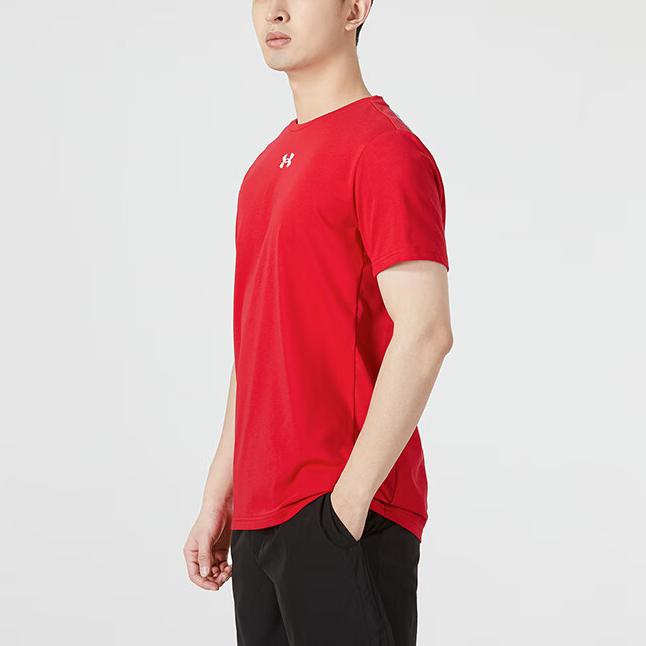 Under Armour Logo Print Sports Knit Crew Neck T-Shirt Men Tops Red 22500514-600