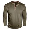 Men's Contrast Piping Raglan Henley Shirt Placket Long Sleeve Slim Casual Vintage Tee