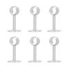 6Pcs Flanged Socket Stainless Steel Curtain Rod Brackets Wardrobe Pole Holder Hardware Fitting(22 AllPass )