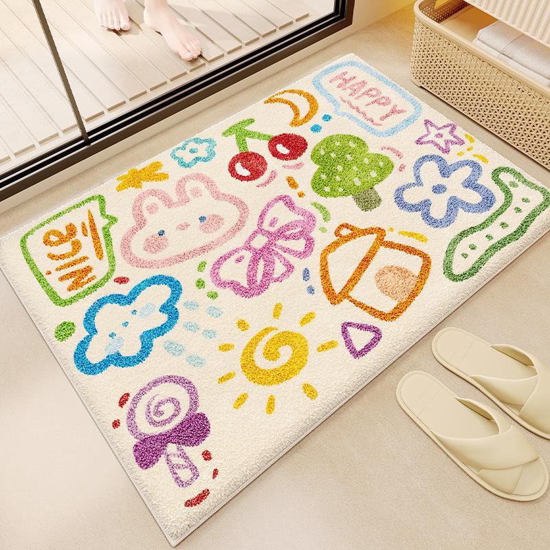 Cartoon Bathroom Floor Mat Absorbent Quick Drying Foot Mat Wear-resistant Toilet Anti Slip Mat