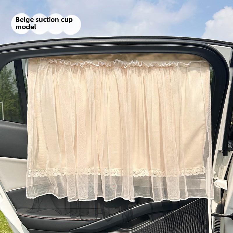 Car Sun Protection Curtains - Suction Cup Side & Rear Window Sunshades, Auto Sunshade Curtains