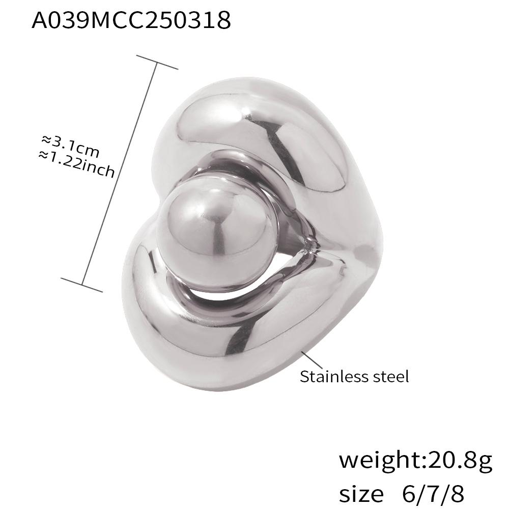 Hyperbole Two-tone Stainless Steel Chunky Rings For Women 18k Gold Plated copper Color Hip Hop Rock Style Women's Large Ring