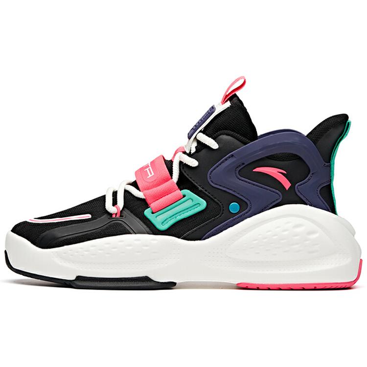 

Anta Life Collection Synthetic Leather Cushioning Height Increasing Mid top Sports Casual Shoes Women s Black Pink 122038081-4 35.5