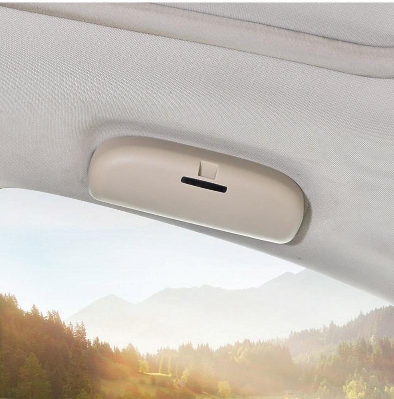 

Футляр для очков для автомобиля для Land Rover Freelander Discovery 3 4 5 Evoque Держатель для солнцезащитных очков Зажим для очков Бокс Органайзер для хранения Аксессуары бежевый