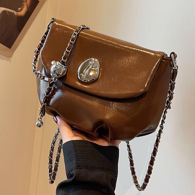 Dames Mode Kettingen Crossbody Tassen Eenvoudig Kliksluiting Ontwerp Veelzijdige Schoudertas Koreaans Trendy Dames Pendel Vakantie Pak