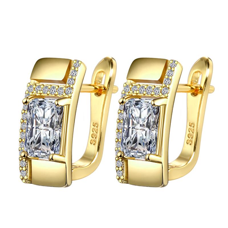 Kinel Błyszczące Kwadratowe Cyrkonowe Kolczyki Dla Kobiet