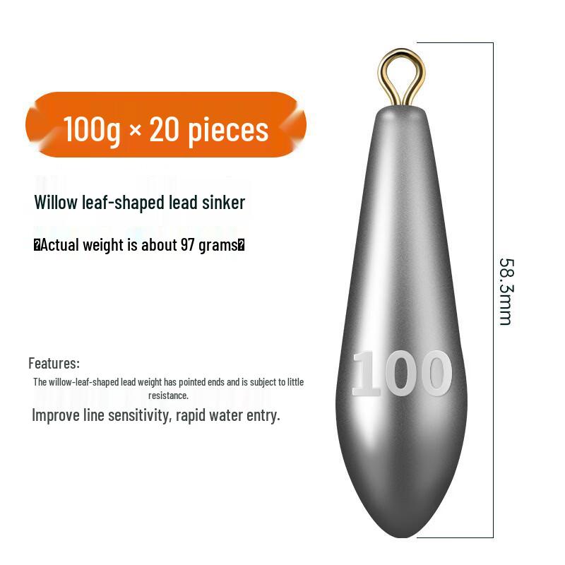 Willow Leaf Fishing Lead Sinker