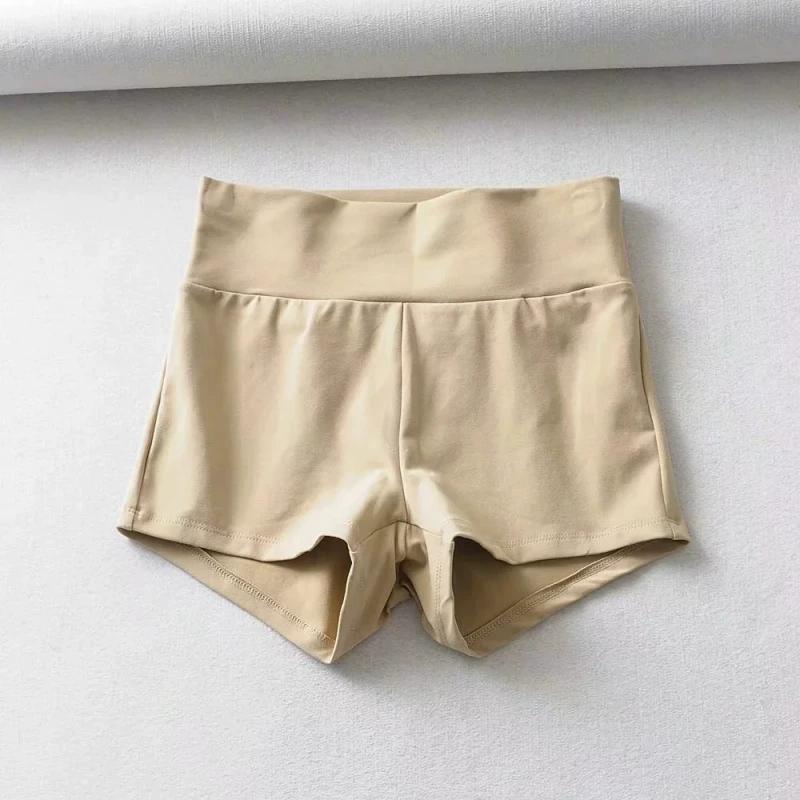 Pantaloncini Sportivi Retro Stile Europeo e Americano a Vita Alta Stretti per un Look Snello