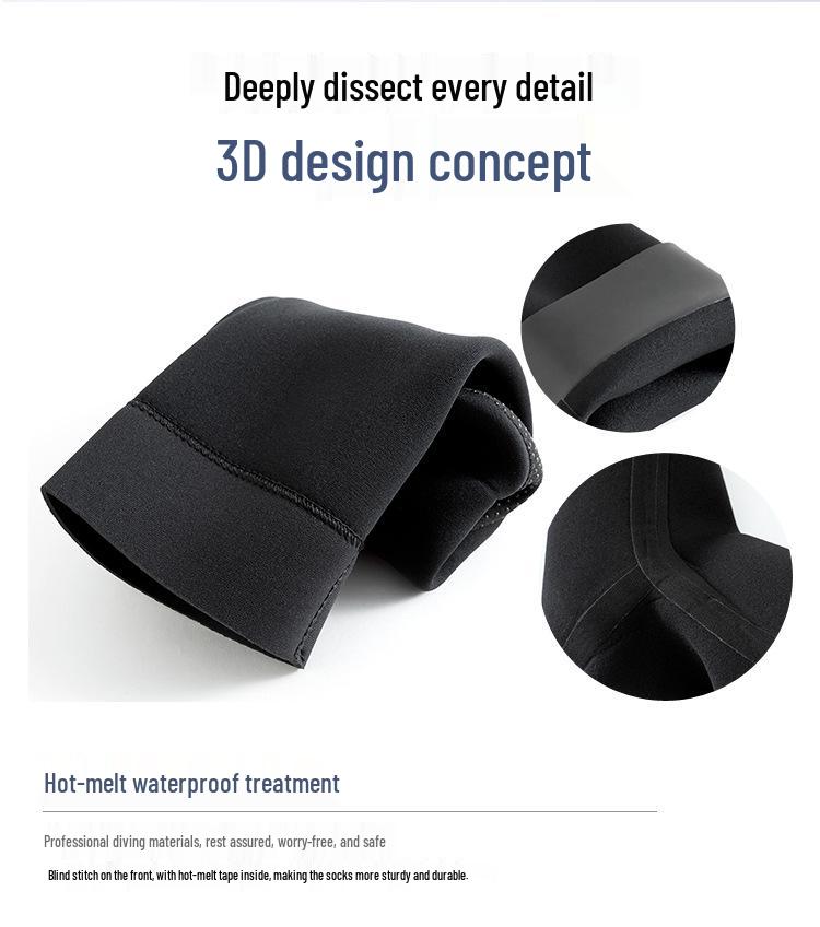 YALISI Nepropustné 3mm potápěcí ponožky: Teplé, protiskluzové, mrazuvzdorné ponožky na pláž a potápění pro muže a ženy
