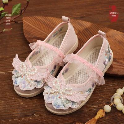 Kinderschuhe im alten Stil Hanfu: Bestickte chinesische Kostümschuhe für Jungen und Mädchen
