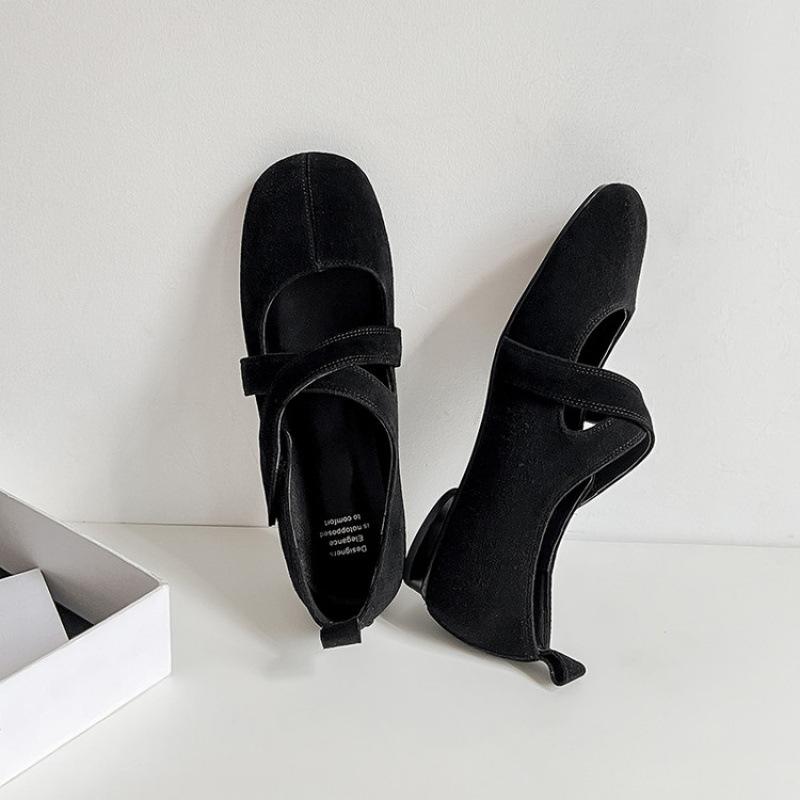 

New women s casual single shoes non-slip soft-soled large-size shoes low-top shallow-mouth sheepskin women s shoes wear genuine leather single shoes 40 чёрный