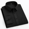 Double Collor Full Shirts for Men Plus Size Slim Fit Formal Plain Shirt Over Size Office Clothes Solid Long-sleeve Business Tops