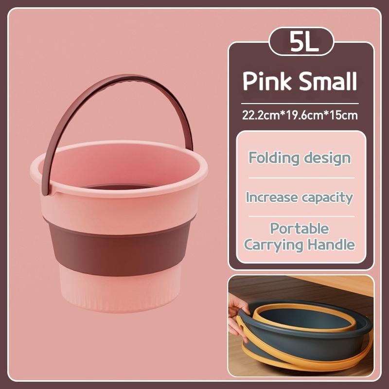 5/10/17L Portable Folding Bucket Multifunctional Thickened Silicone Bucket for Car Washing and Fishing Camping Folding Bucket