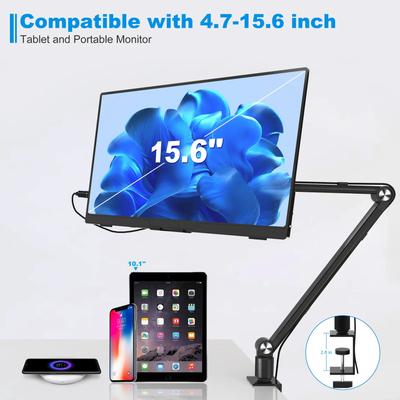 Bimawen Adjustable Height Tablet Stand For iPad 15 6 16 Inch Screen Portable Monitor Desk Mount With Aluminum Long Rotating Arm