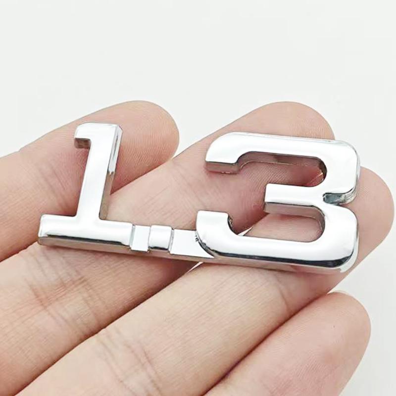 3D Metal Car Displacement 1.3 1.4 1.5 1.6 1.8 T Volume Logo Car Rear Trunk Emblem Badge Vehicle Sticker