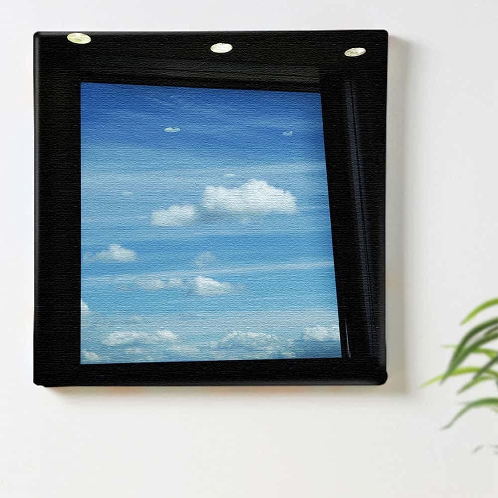 LIB Sky Window Fabric Wall Panel 57cm Canvas Frame Nature Landscape Clouds