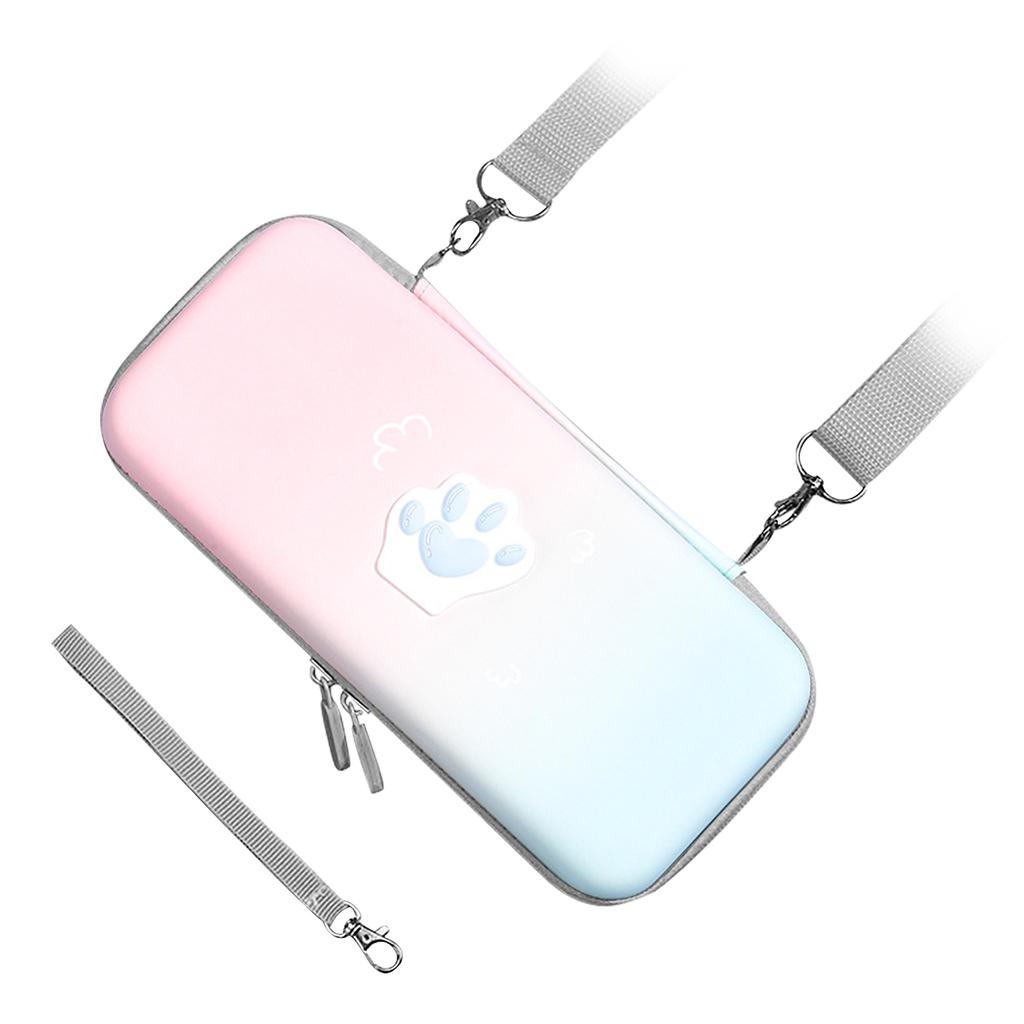 Cute Cat Paw Carrying Case Scratch Resistance Soft Lining Large Capacity Hard Shell Box Portable for Game Console Accessories