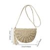 Half-round Straw Weave Bag Handmade Women's Crossbody Bag Trendy Woven Shoulder Bag  Beach