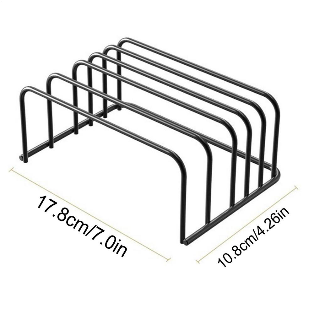 Kitchen Cutting Board Holder Multi-functional Space-Saving Non-slip Pot Lid Organizer 5 Slot Storage Rack Countertop Accessories